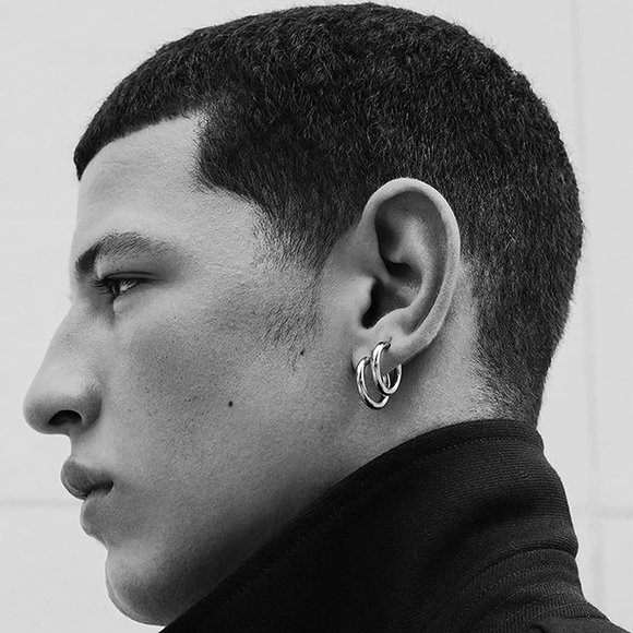 New Cross Dangle Earrings for Men, 25 Pieces Stainless Steel Long Chain Piercing - Picture 4 of 7